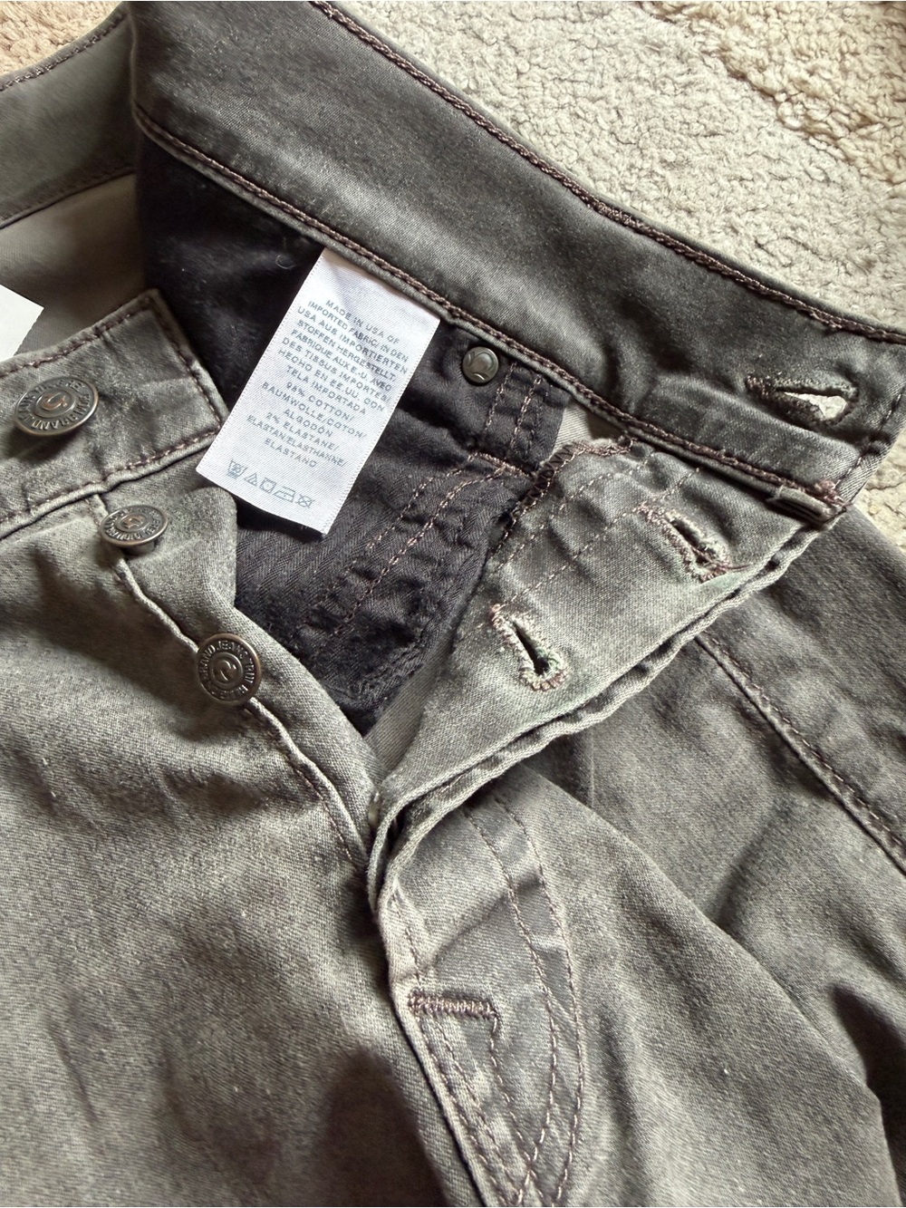 True Religion Dean Tapered Men's Gray Button Fly Jeans- Size 36 - Picture 3 of 12